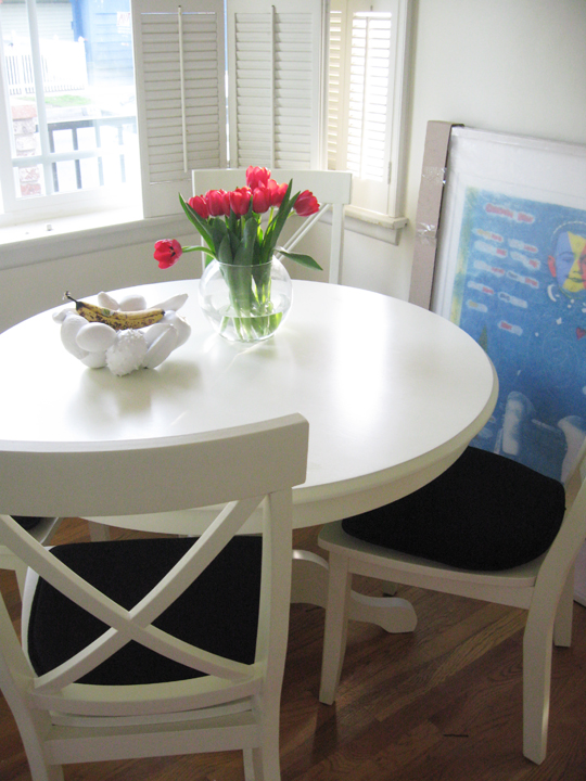 white kitchen table and chairs