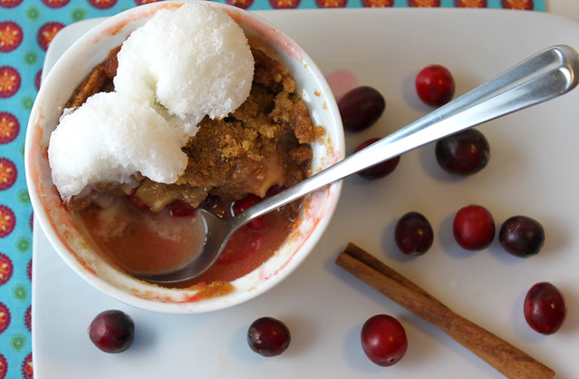 Cranberry and Apple Crisp with Snow Ice Cream