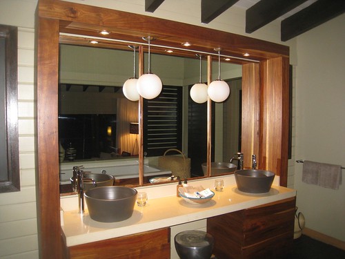 The bathroom vanity