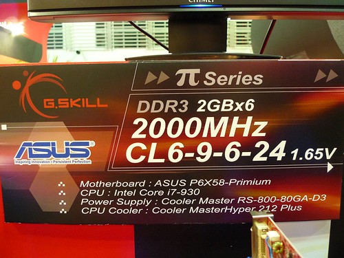 PIS-DDR3 2000MHz CL6 12GB(2GB*6) by G.Skill.com.