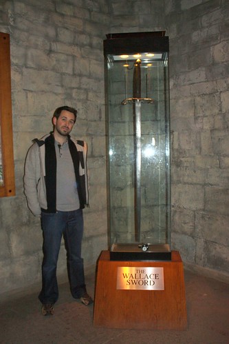 My husband (who, at 59 is the same height as Mel Gibson) and the Wallace Sword. 