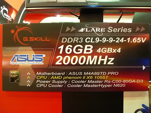 FLARE-DDR3 2000MHz  CL9 16GB(4GB*4) by G.Skill.com.