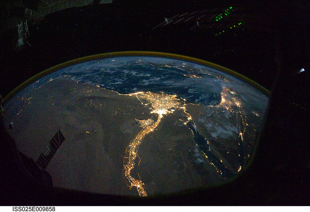 Egypt at night from space