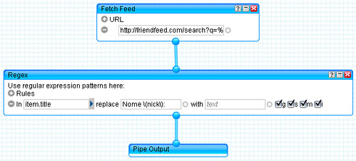 Yahoo! Pipes - Friendfeed search clean feed