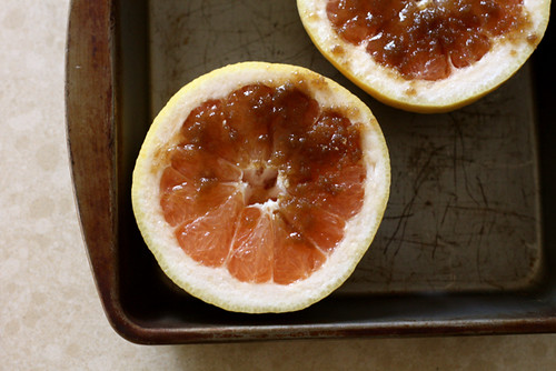Broiled Grapefruit with brown sugar and ginger