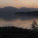 Toktogul reservoir at sunset