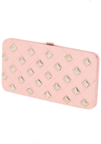 pink studded wallet