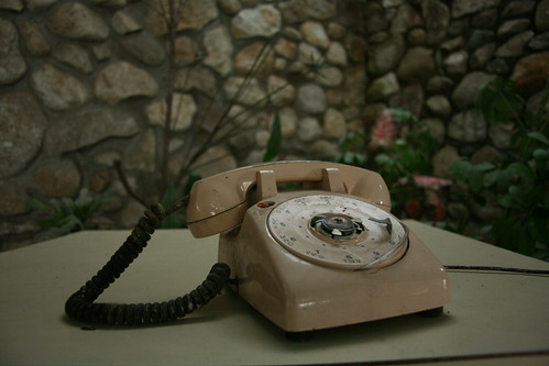 Courtesy phone in the pool area