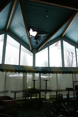 Roof failure over the indoor pool
