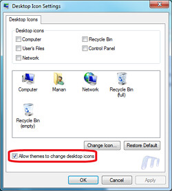 Windows 7 Theme icons Change