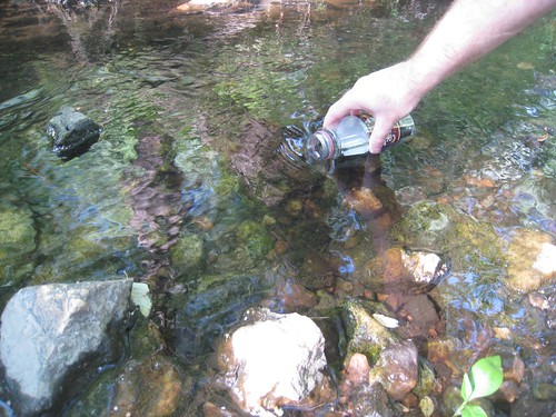 Collecting water to purify.