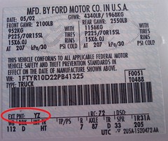 Ford manufacturers label 20100315