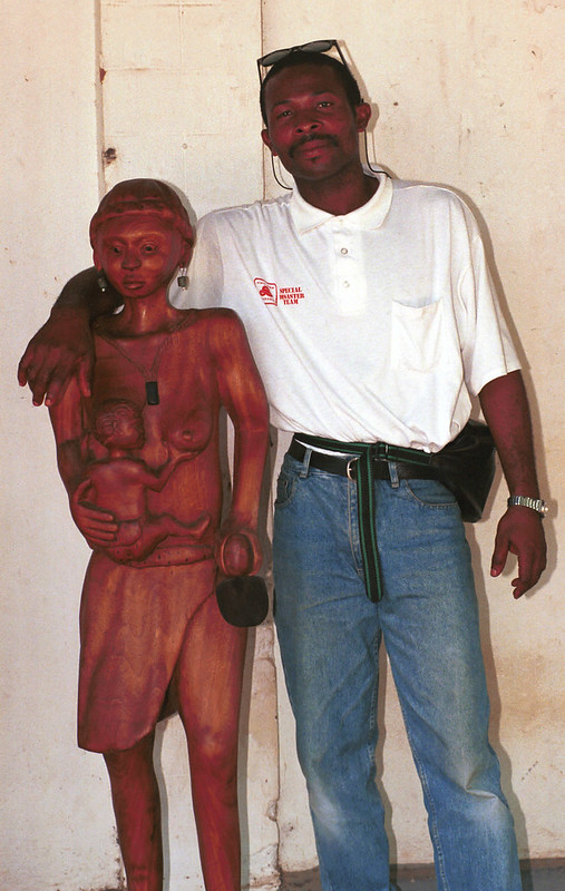 Togo West Africa Ethnic Cultural Wood Carvings Palimé formerly known as Kpalimé is a city in Plateaux Region Togo near the Ghanaian border 23 April 1999 003 African Wood Craft Worker<br/>© <a href="https://flickr.com/people/41087279@N00" target="_blank" rel="nofollow">41087279@N00</a> (<a href="https://flickr.com/photo.gne?id=4210207409" target="_blank" rel="nofollow">Flickr</a>)