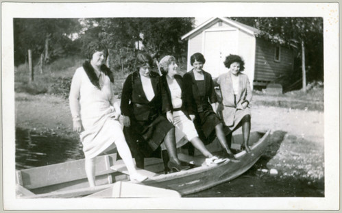 Five women in boat