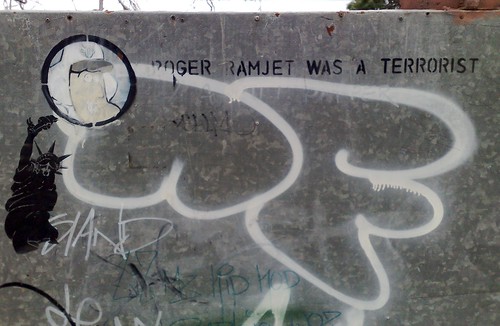 Roger Ramjet was a terrorist (near Northcote station)