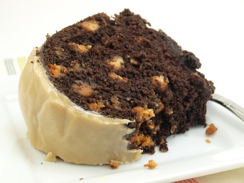 Chocolate Peanut Butter Chip Bundt Cake