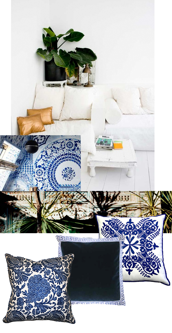 Blue and White Tropical Master Bedroom Decor Inspiration -middle