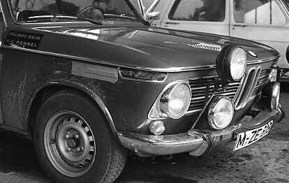 BMW 1600 ti - Rallye-Werkswagen von Helmut Bein mit Cibié Zusatzscheinwerfern - 1967
