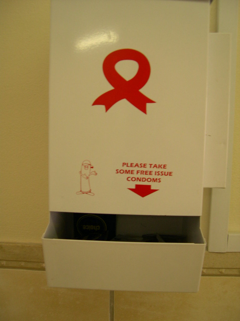 condom dispenser in bathrooms