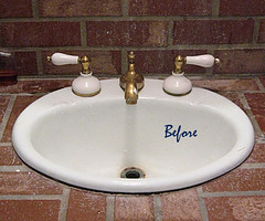 Bathroom Sink before and after
