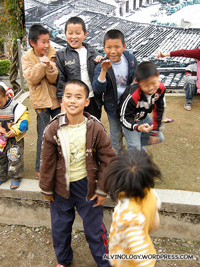 Cheery kids greeted us in the commune