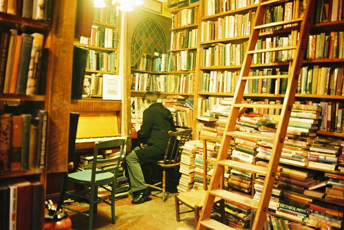 Upstairs at Shakespeare and Co