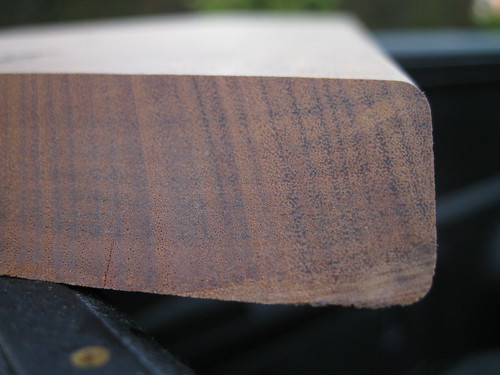 end grain of free hardwood boards rescued from trash