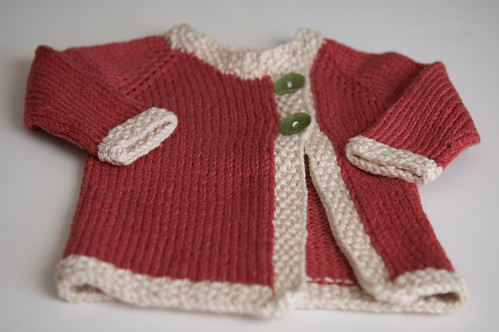 Baby E's coral cardigan (by bookgrl)