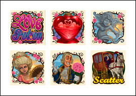 free Love Potion slot game symbols