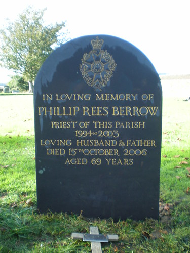 Just errected gravestone to late Vicar of Badminton