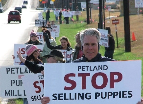 Peaceful pet store protest in Austin, Texas
