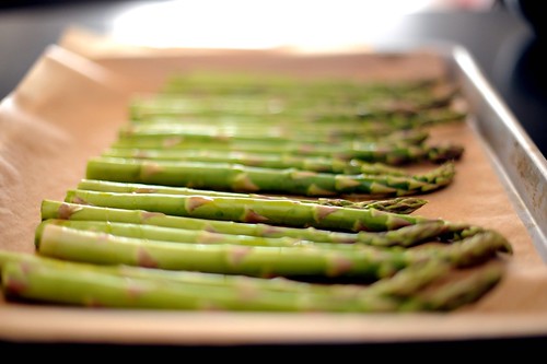 asparagus, ready for roasting