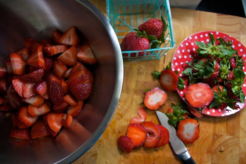 strawberry chopping