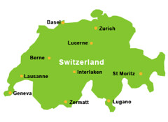 Mapa da Suíça