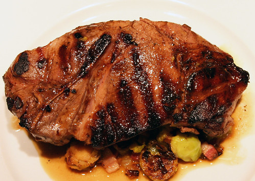 Range Brothers Bone-In Pork Shoulders Chop with Sauteed Brussel Sprouts 7of8
