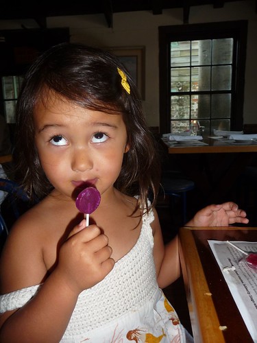 purple lollipop.