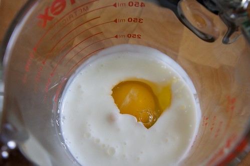 plop the egg into the buttermilk