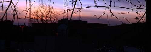 sunset behind the wires