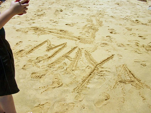 Maya loves the sand