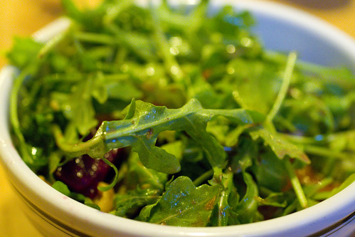 market salad with arugula, beets, and tangerine