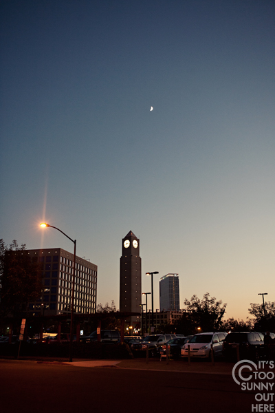 Clock tower and moon