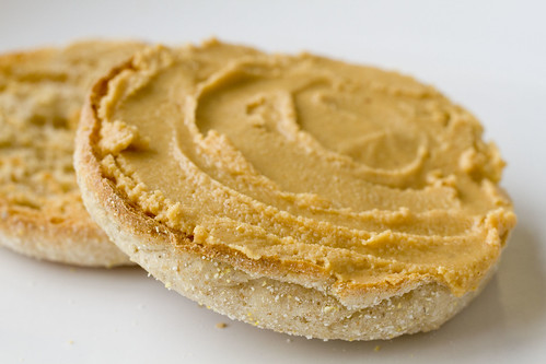 fresh peanut butter on English Muffin 2