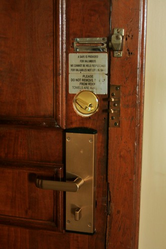 Presidential Suite door missing chain and deadbolt