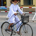 Nun on bicycle