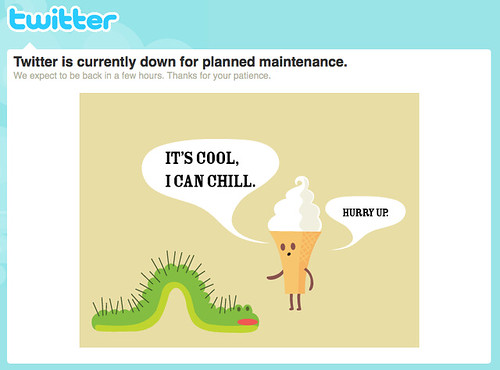  Twitter is currently down for planned maintenance.