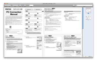 Pentax Optio W60 PC Connection Manual for Windows and Macintosh platforms
