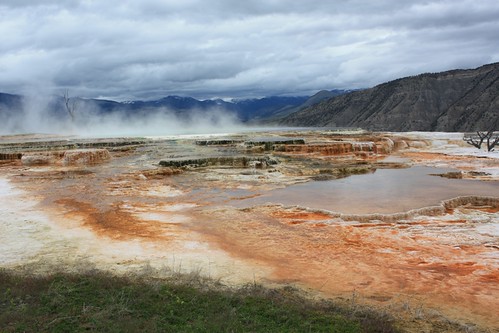 mammoth springs in red