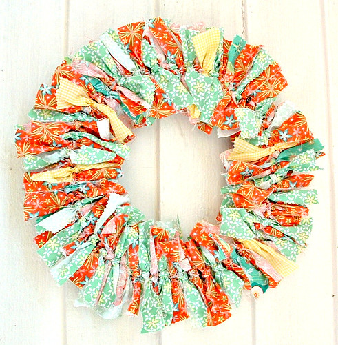 Summer Rag Wreath Patterns peach mint and yellow Summer Rag Wreath | RagWreath