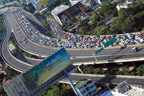 Highway traffic jam in Bangkok