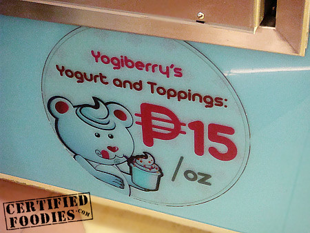 Yogiberry Frozen Yogurt - 15 pesos per ounce, oz - CertifiedFoodies.com